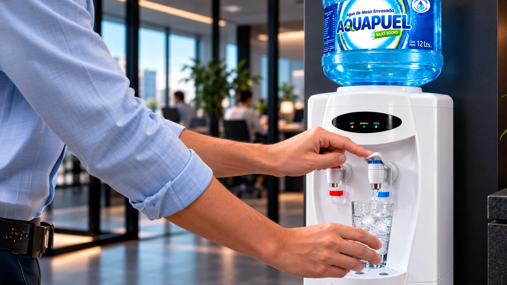 Dispenser de agua Aquapuel en una oficina